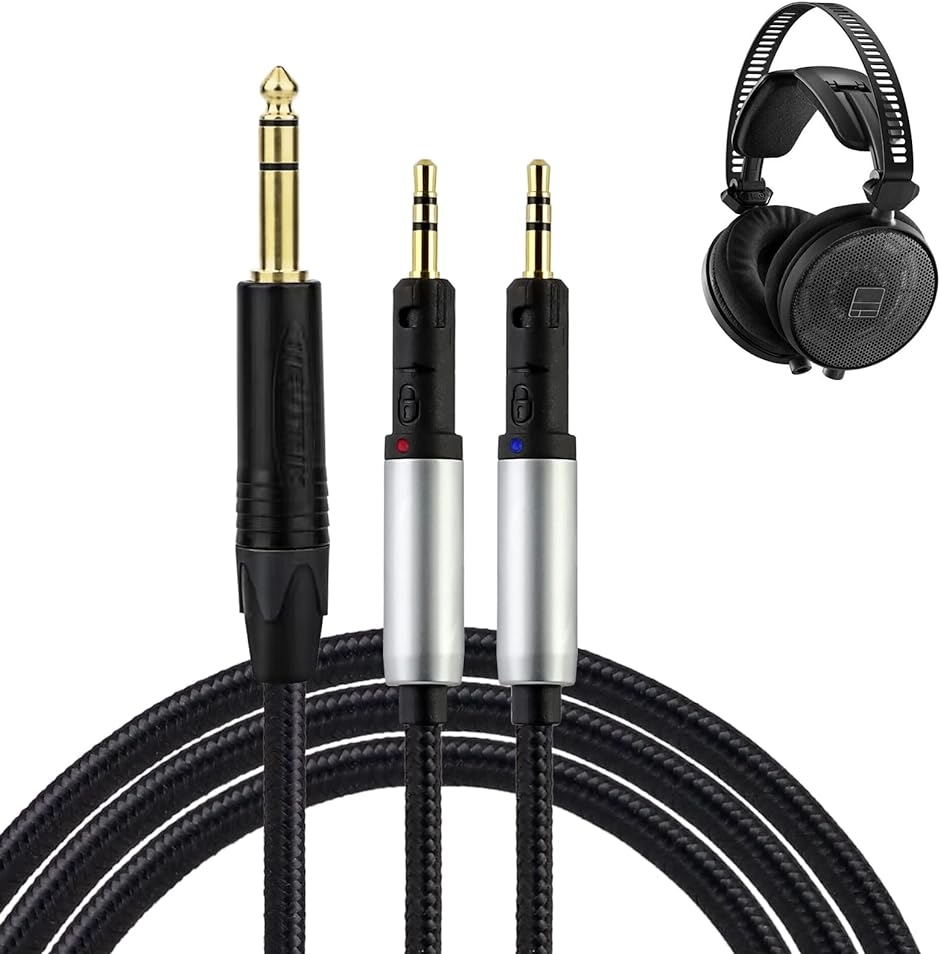 TCR70X ヘッドホンケーブル 交換ケーブル イヤホン・ヘッドホン用 Audio-Technica用 OFC 4芯( 6.35mm)