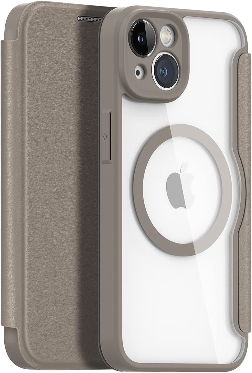 iPhone ケース 手帳型 ワイヤレス充電対応 薄型 PUレザー 背面 クリア