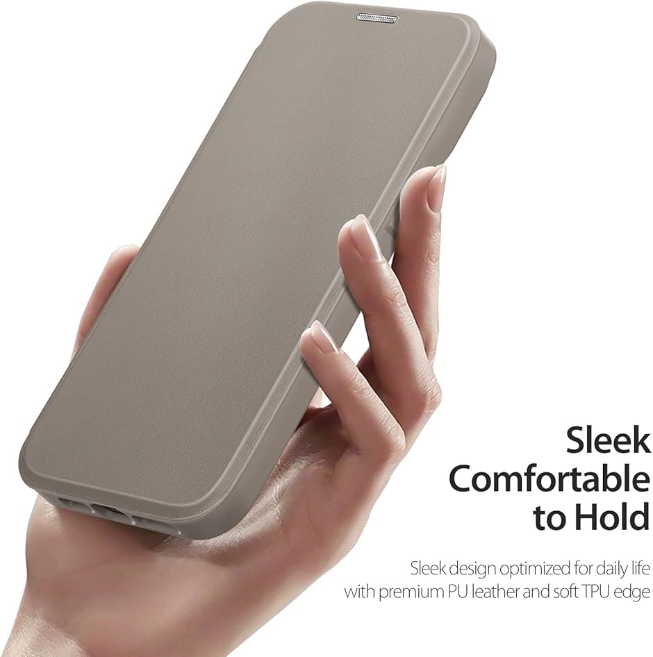 iPhone ケース 手帳型 ワイヤレス充電対応 薄型 PUレザー 背面 クリア