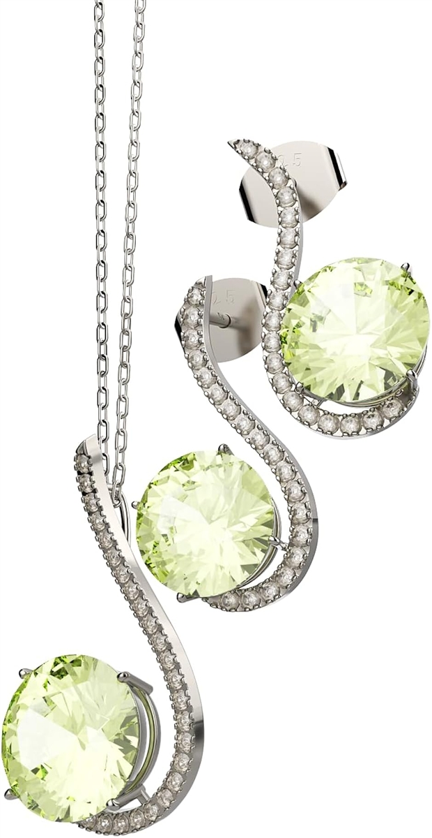 S925 宝飾品セット シルバー 誕生石 ジュエリー 女性への贈り物 結婚記念日のプレゼントに of (5月 Green of Life)