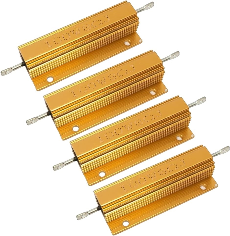 メタルクラッド抵抗 巻線 抵抗器 真空管アンプ ダミーロード ハイフラ防止 LED アルミニウム( ゴールド,  100W｜8Ω)