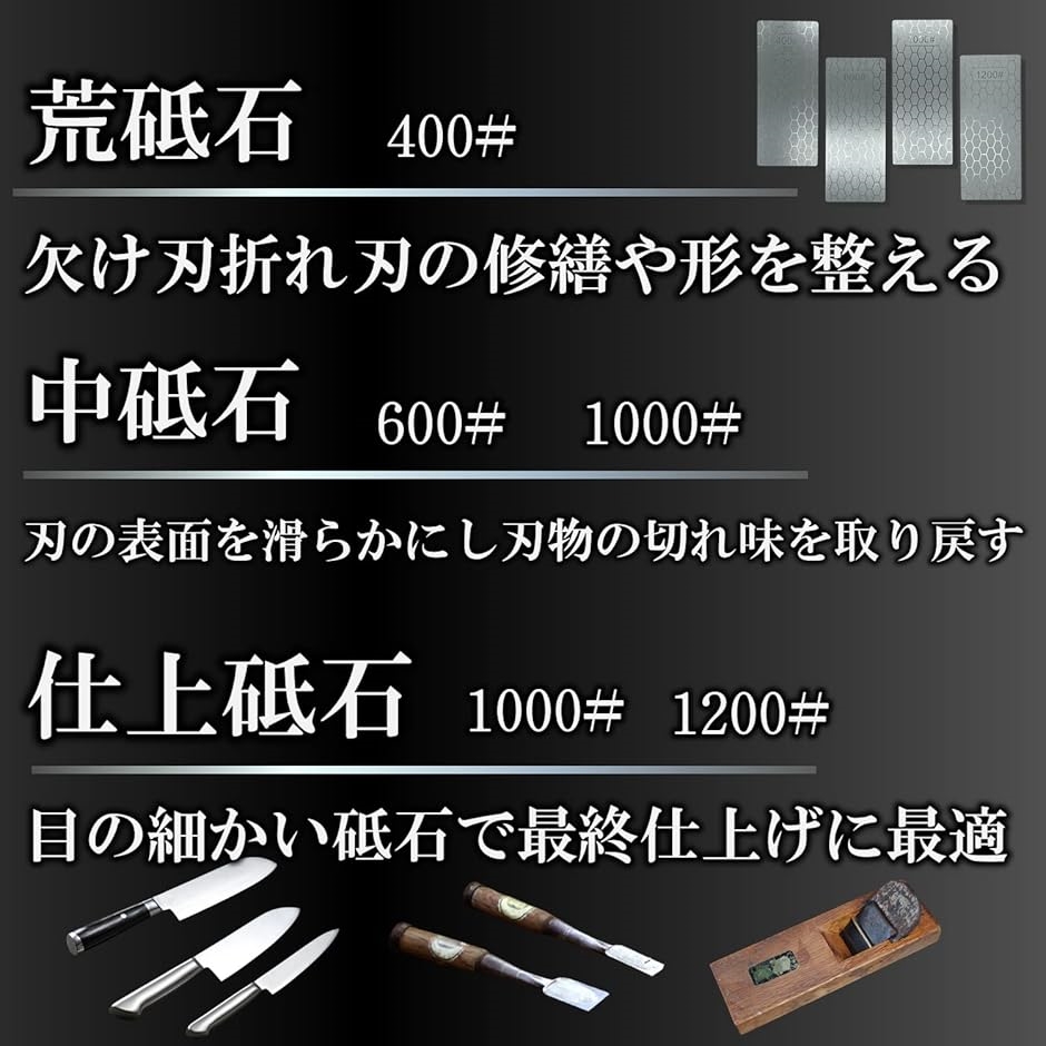 ダイヤモンド砥石 細目 包丁研ぎ 仕上げ 1000番 単品( シルバー)｜horikku｜06