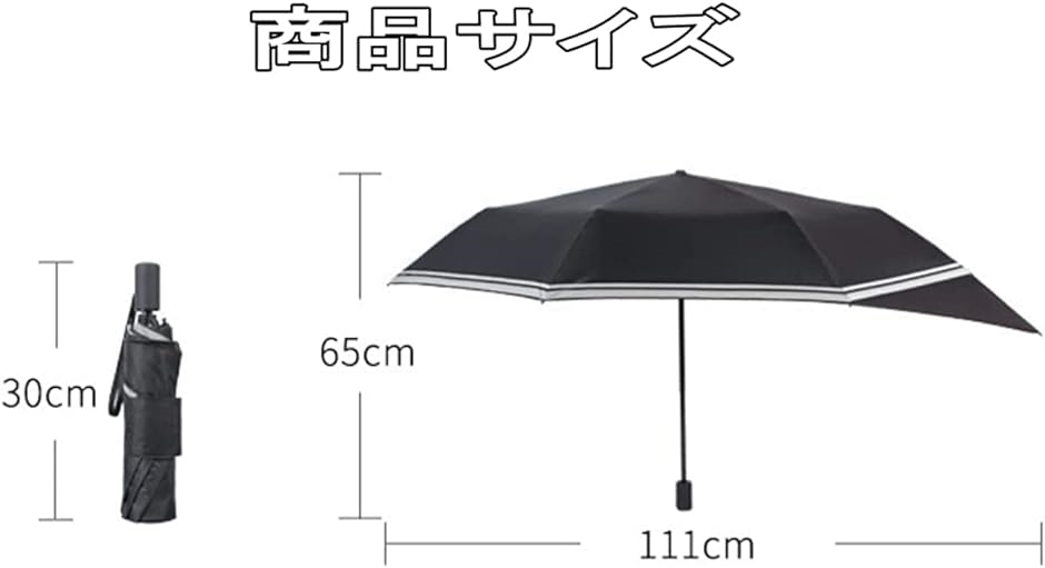 折り畳み傘 後ろが長い リュックが濡れない 夜光反射材 軽量 晴雨兼用 撥水 日傘 耐風 7本骨( ブルー)｜horikku｜07