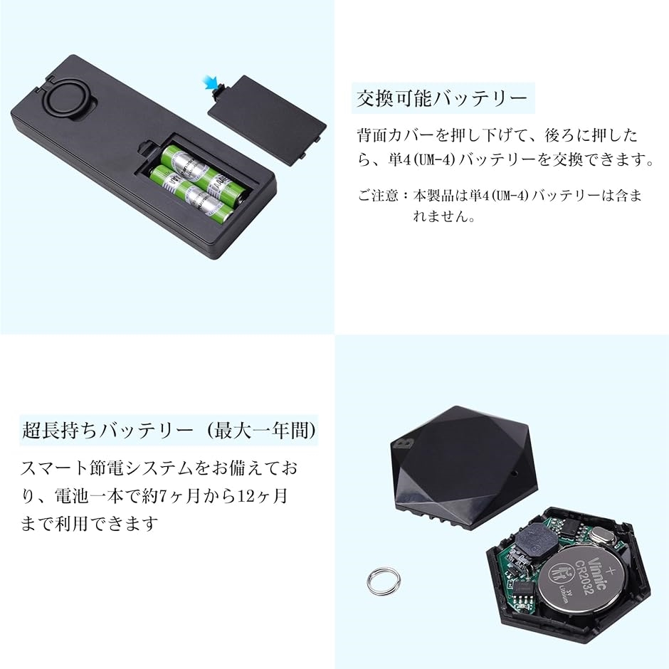 キーファインダー 探し物発見器 忘れ物・落し物探知機 キーホルダー 簡単で使いやすい 忘れ物防止タグ 日本語説明書付き( ブラック)｜horikku｜06