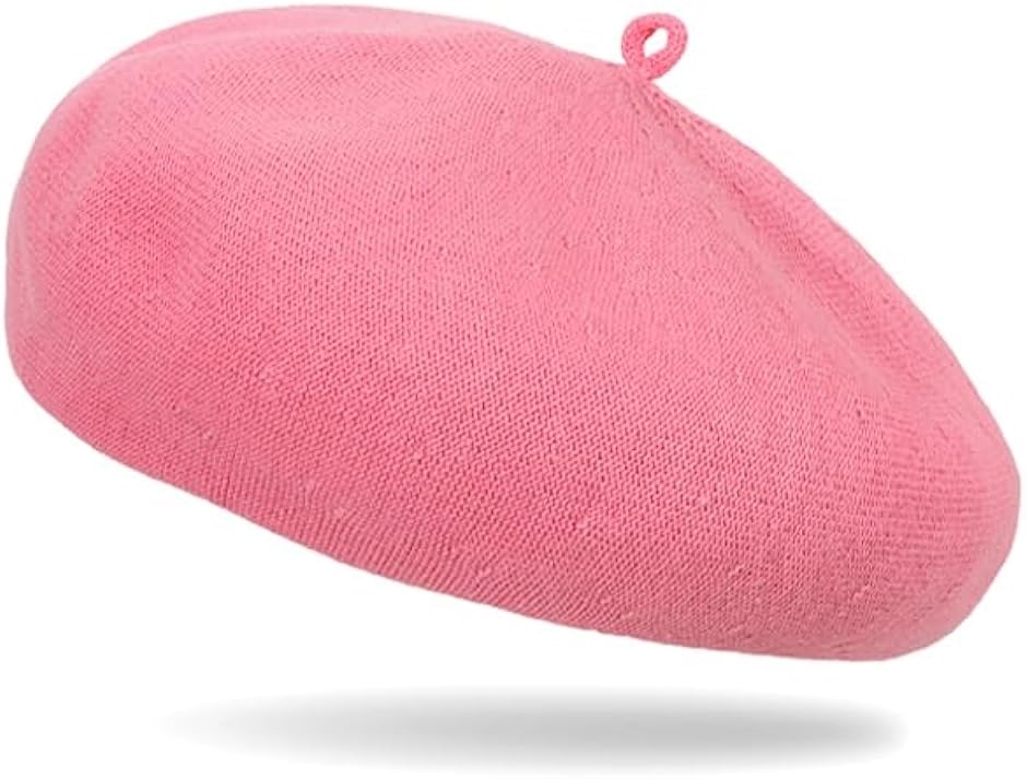 ベレー帽 レディース サイズ調整可 帽子 ピンク( ピンク,  58.0 cm)｜horikku