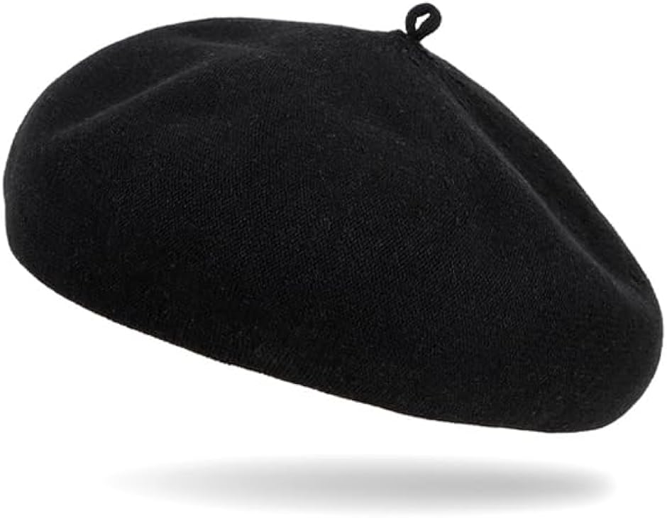 母の日 ベレー帽 レディース サイズ調整可 帽子 ブラック( ブラック,  58.0 cm)｜horikku