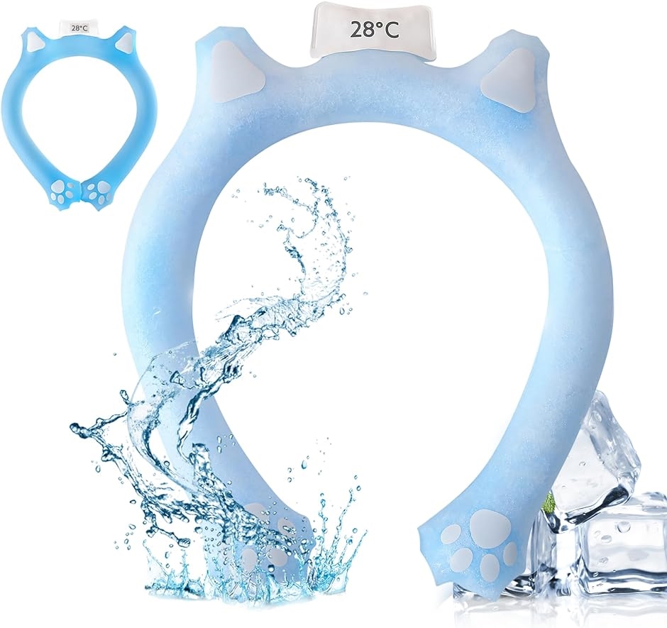 アイスネックリング 熱中症対策 PCM 28℃凍結 繰り返し使用可能 猫耳 首掛け 冷却 首ひんやりグッズ 冷却グッズ 大人( 28度)｜horikku