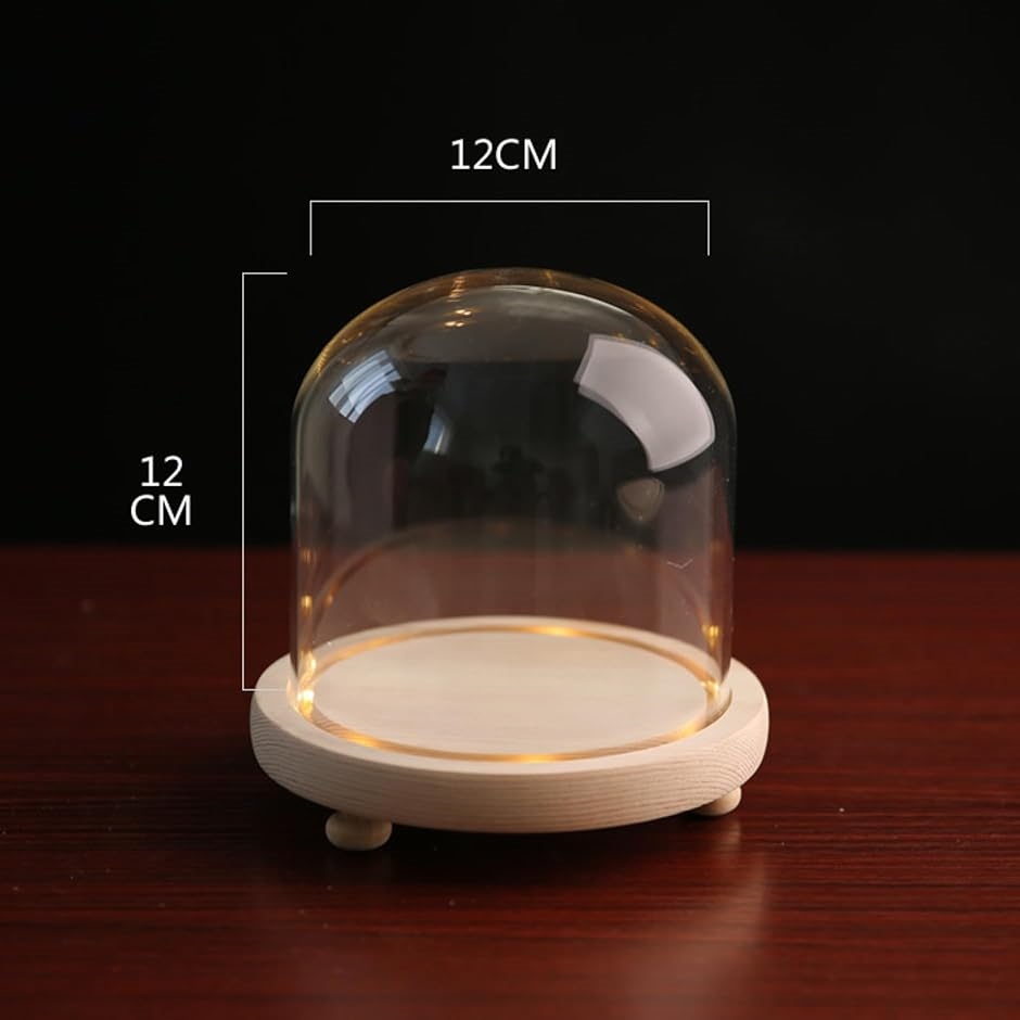 透明ガラスドーム LED付き コレクションケース ショウケース ショーケース( 12cmx12cm,  12cmx12cm)｜horikku｜07
