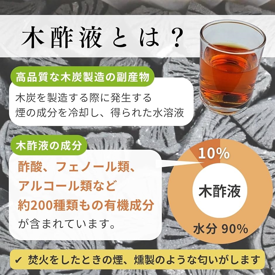 伝統の高級木酢液木酢液 浴用 園芸 原液 500ml 発がん性検査済み100年以上の伝統を持つ岩手県産の木酢液 | ブランド登録なし | 03