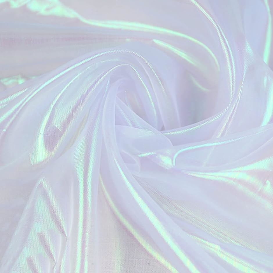 オーロラ オーガンジー 生地 5mx150cm 手芸 カラー 透明 無地 布( ホワイト)｜horikku