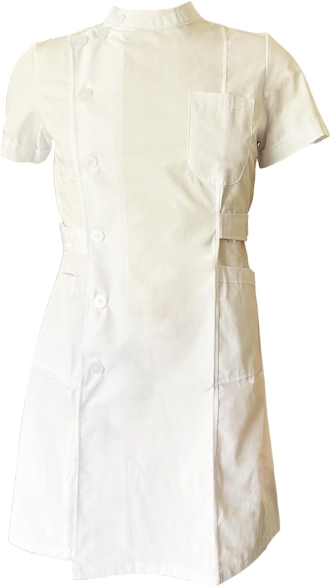ナース服 コスチューム 半袖 白衣 ワンピース コスプレ 衣装 看護婦 ハロウィン( ホワイト,  L)｜horikku