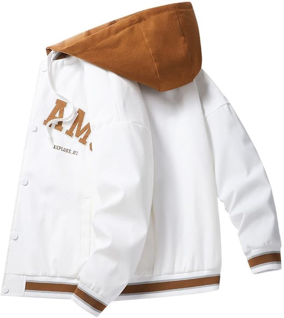 フード付き ジャンパー ストリート系 重ね着風 おしゃれアウター