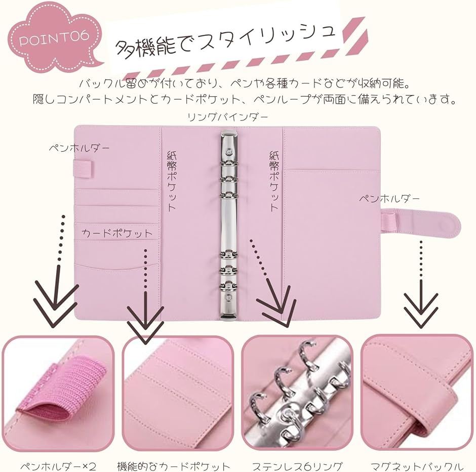 A5 6穴 マカロン バインダー トレカ ファイル ケース 韓国 k-pop