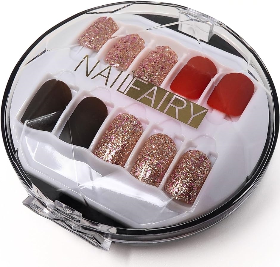 Yahoo! Yahoo!ショッピング(ヤフー ショッピング)ネイルチップ ショート 30枚 付け爪 短め 赤 ブラウン 可愛い NAILFAIRY（ レッド ブラン ピンクゴールド,  ショート）