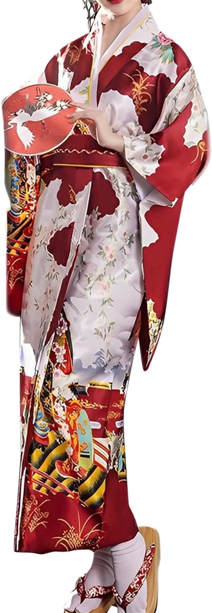 和服 レディース コスプレ 衣装 和装 浴衣 ハロウィン コスチューム 夏祭り和柄 e996( レッド)
