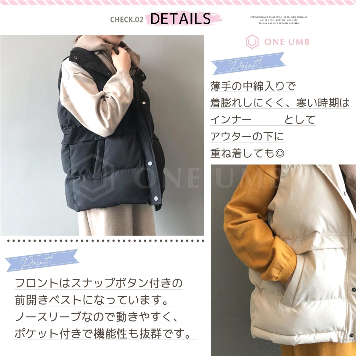 ベスト レディース アウトドア 軽量 アウター 薄手 ジャケット( ブラック,  M) | ブランド登録なし | 04