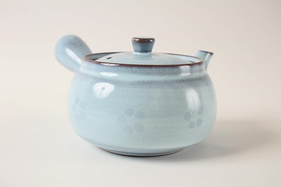 美濃焼 急須 ティーポット 花柄 水色 茶こし付き 320ml 日本製 SYK001