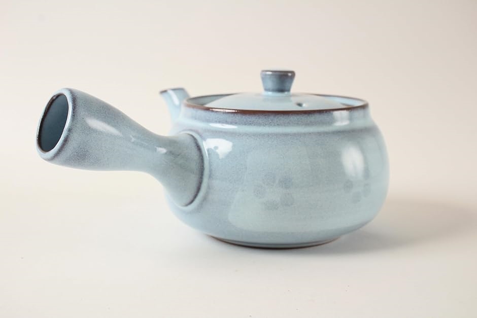 美濃焼 急須 ティーポット 花柄 水色 茶こし付き 320ml 日本製 SYK001