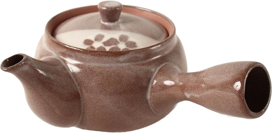 美濃焼 急須 ティーポット 小豆色 花柄 茶こし付き 320ml 日本製
