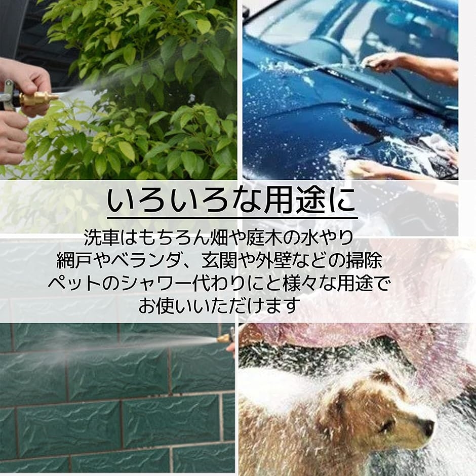 高圧 ノズルヘッド ウォーターガン 金属 散水ノズル 洗浄 防水 散水パターン 自由自在 ストレート 広範囲 洗車 掃除(シルバー) | ブランド登録なし | 04