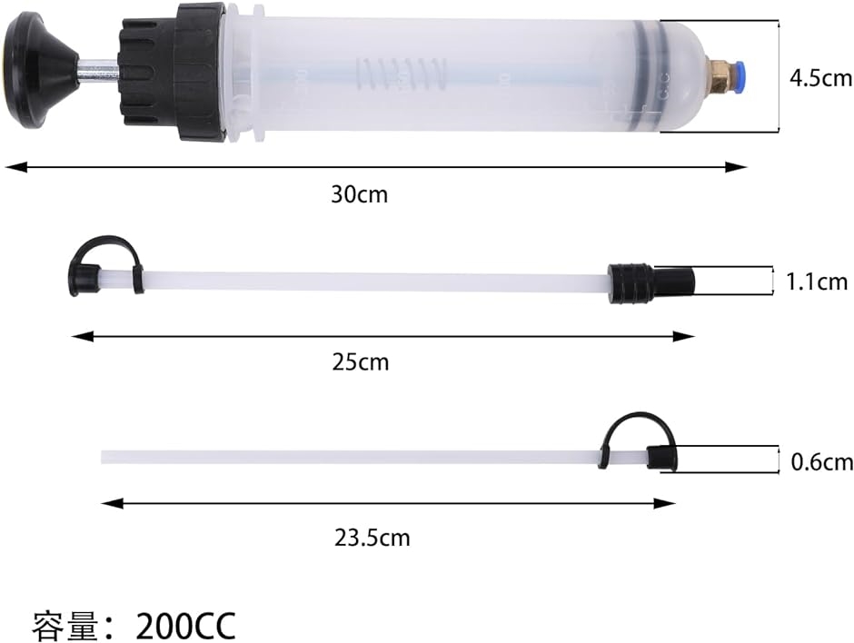 手動オイルポンプ オイル交換 手動オイルフェラー エンジンオイル 手動式 注射器タイプ オイル交換用 抽出量確認キット｜horikku｜05