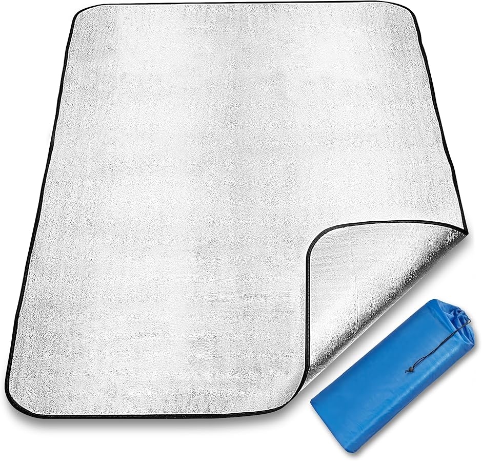 アルミシート 銀マット 厚手 レジャーシート テントマット 防水 防湿 断熱マット 収納袋付き( 120ｘ200cm)