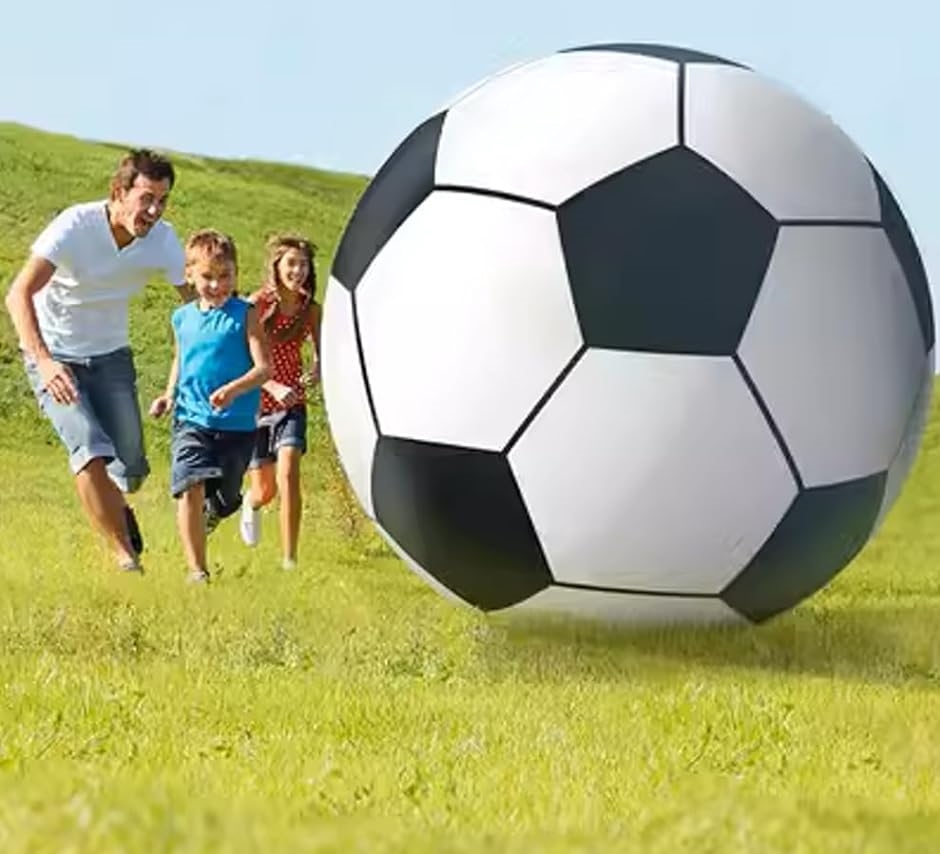 巨大 サッカーボール ビーチボール インフレータブル ジャンボ マリンスポーツ 水遊び( 白, 直径150ｃｍ)