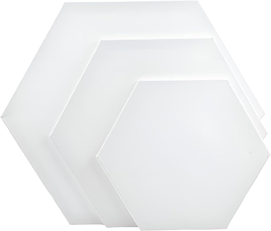 キャンバス 画材 ハート 六角形 円形 3サイズ 絵画ボード 木製フレーム( ホワイト)｜horikku