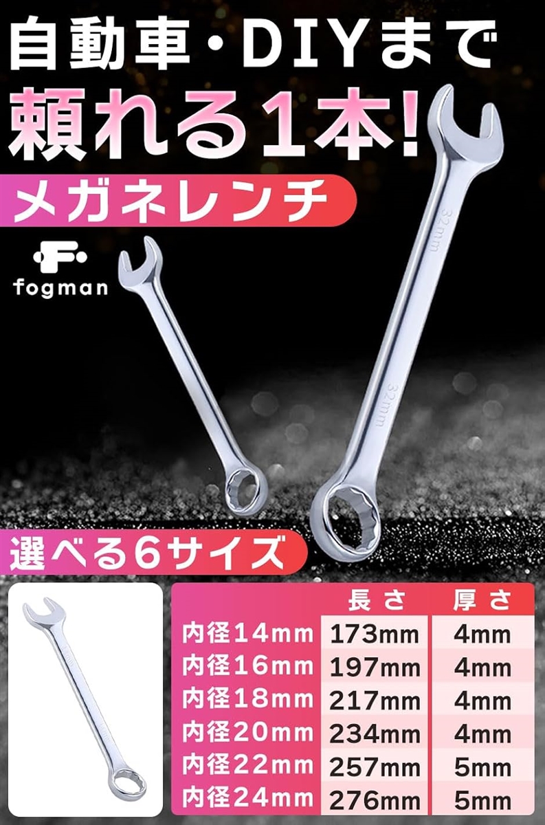 メガネレンチ スパナ オフセットレンチ ラチェット ボルト 自転車 DIY 修理(22mm)