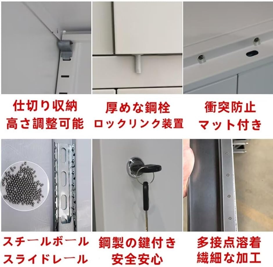 オフィスキャビネット スチール書庫 鍵付き 引...の詳細画像5