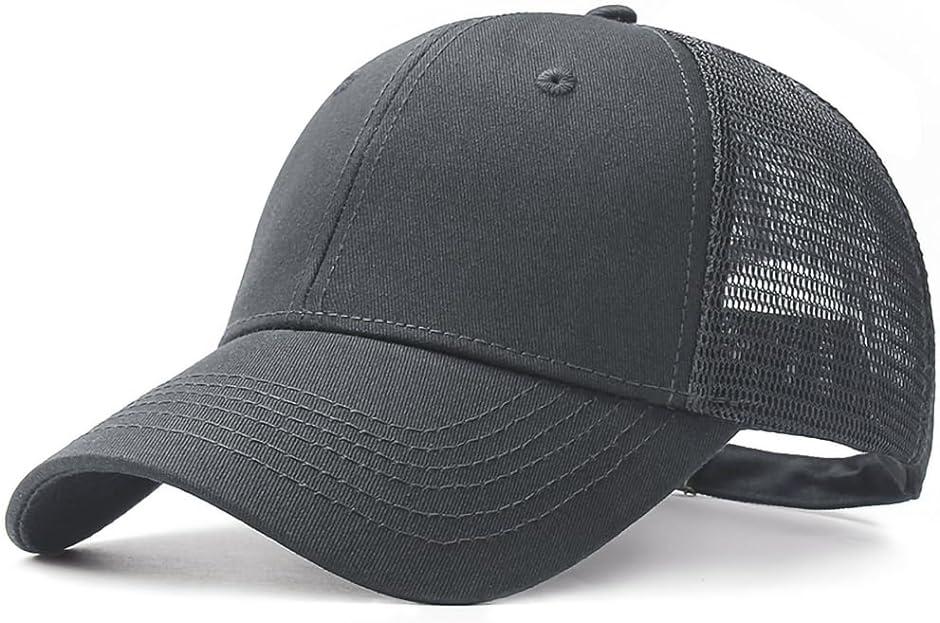 グレー ベースボールキャップ シンプル メッシュキャップ シンプル ベースボールキャップ メンズ