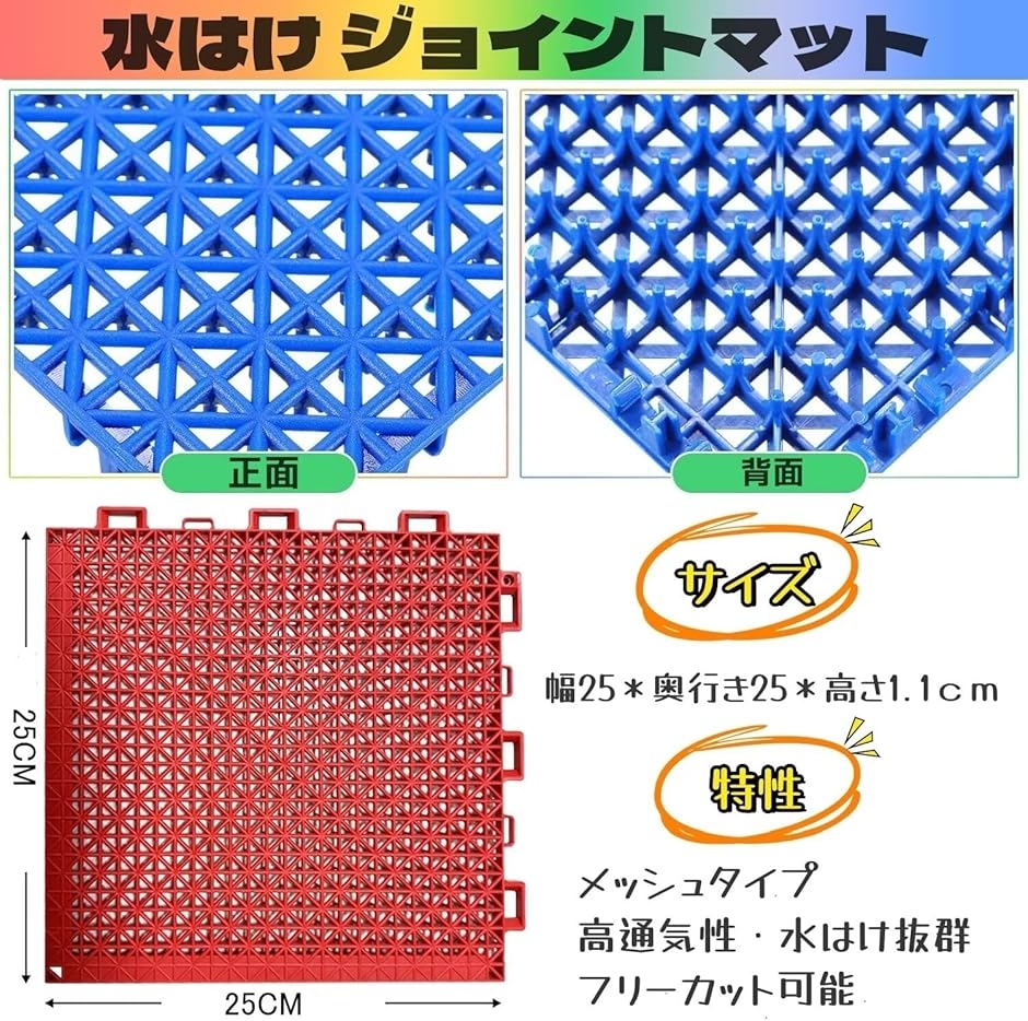 水はけマット ベランダ 屋外 滑り止め フリーカット可能 ジョイント