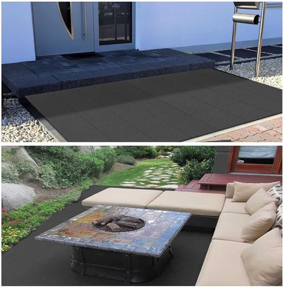 ジョイントマット60x60cm（16枚） すべりどめ 滑り止め サンドバッグ 水はけマット ベランダ 屋外 滑り止め フリーカット可能 ジョイント