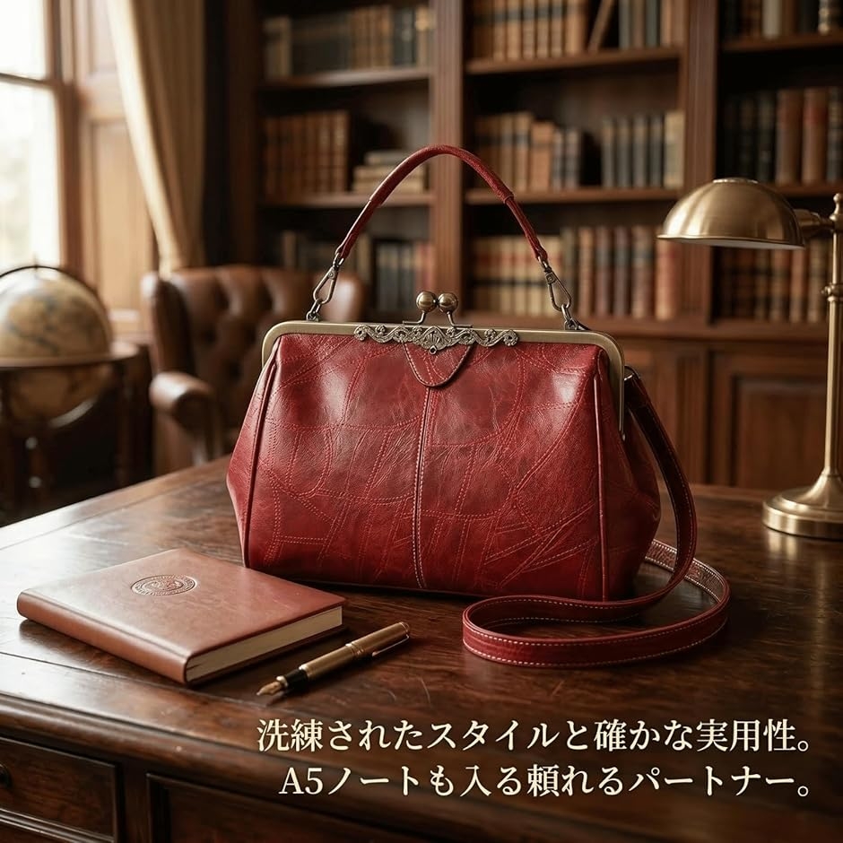 レディース ショルダーバッグ アンティーク レトロ 2way がま口 PU