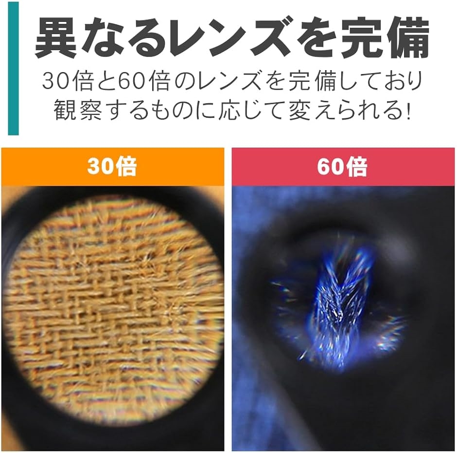 AINetJP Premium ミニルーペ 虫眼鏡 拡大鏡 LEDライト搭載 30倍＆60倍 読書 植物観察 宝石鑑定 時計修理｜horikku｜04