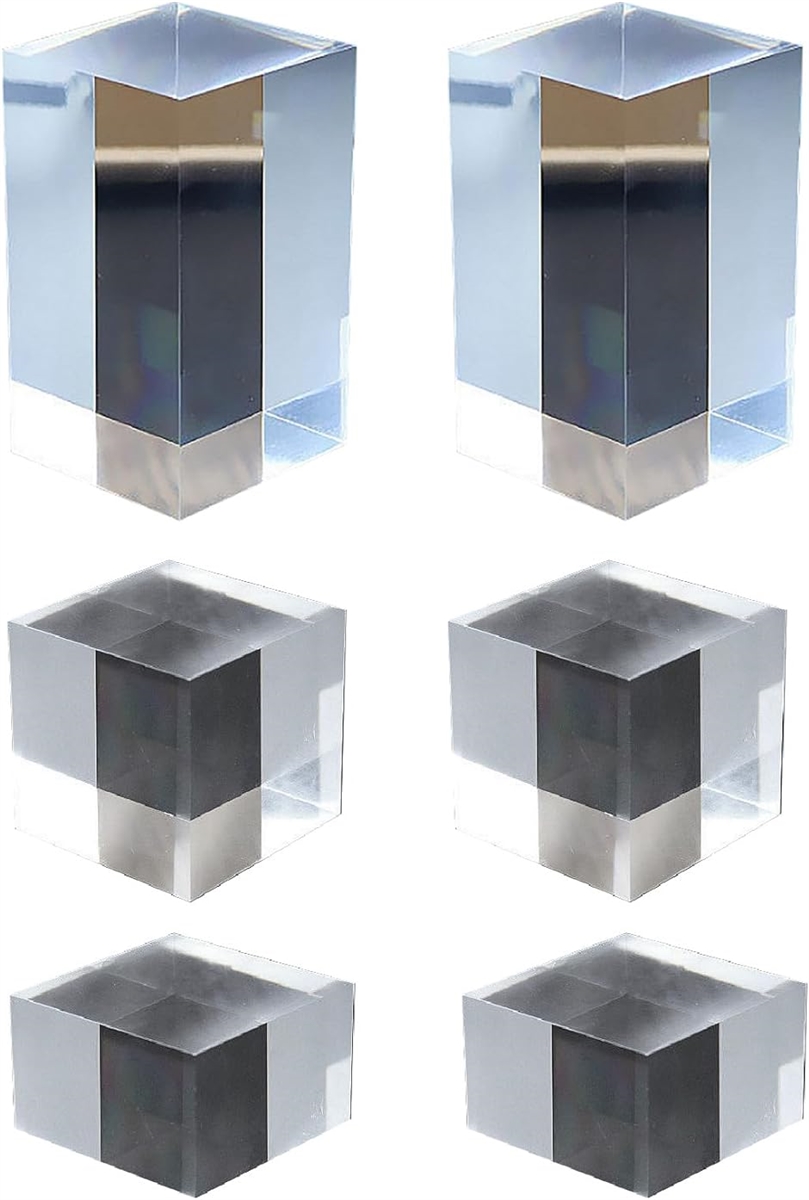 アクリル ディスプレイ スタンド インテリア 透明 フィギュア( クリア（透明）,  高さ8cm/5cm/3cm各2個・6個セット)｜horikku