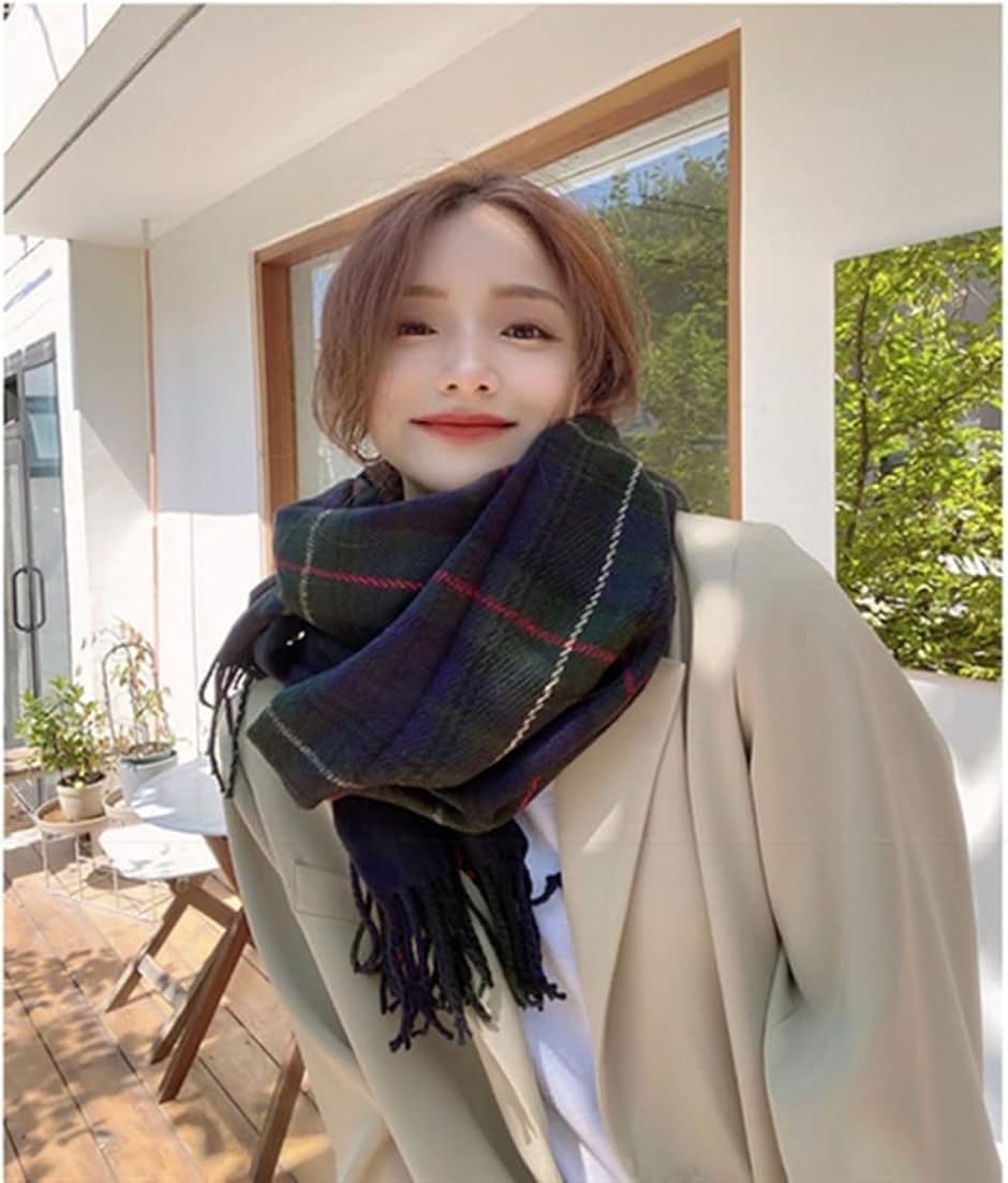 マフラー レディース チェック 大判 カシミヤ 防寒 手洗い 静電気防止