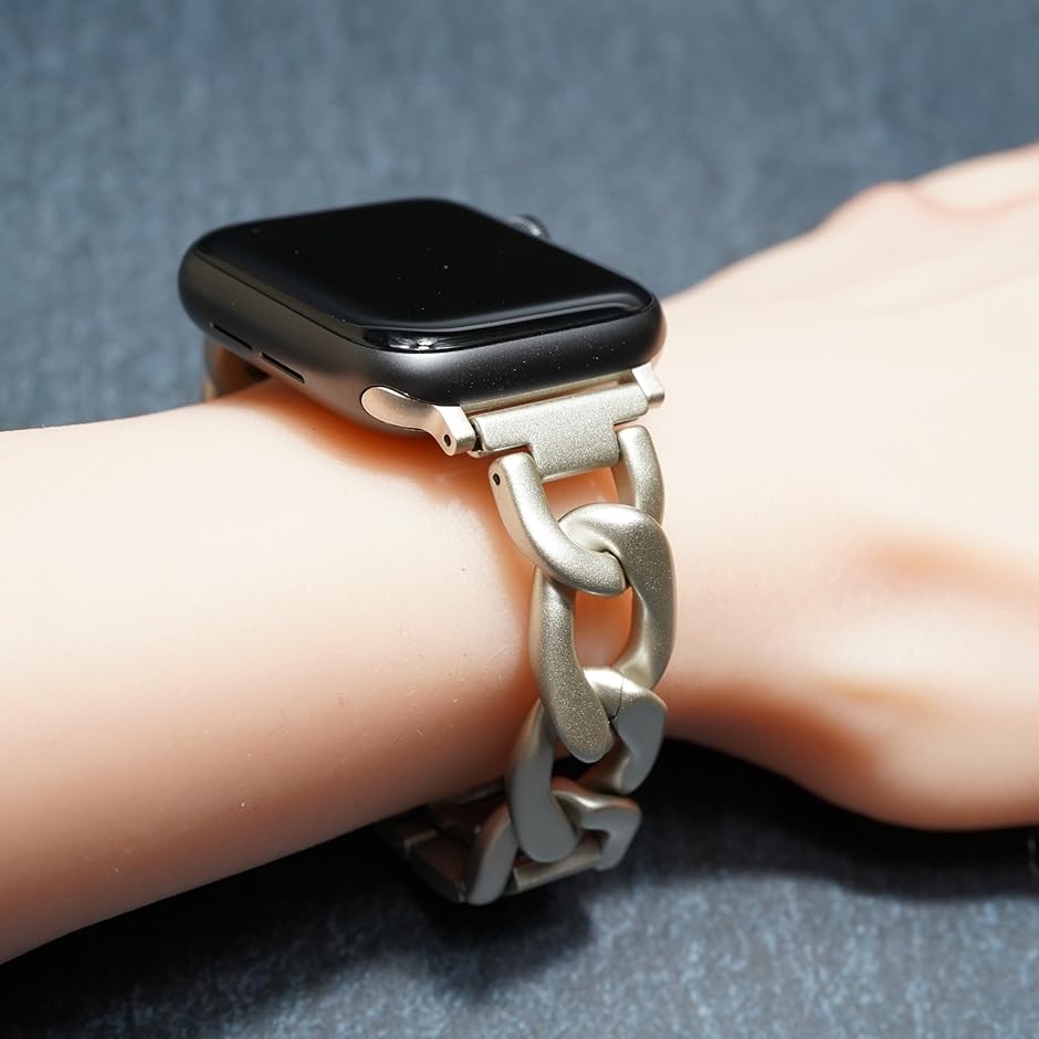 Apple watch チェーンバンド バタフライバックル おしゃれ アップル
