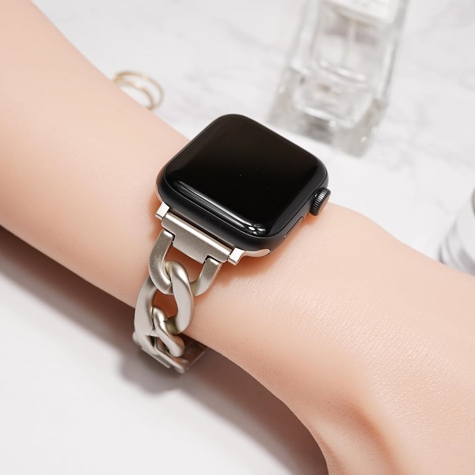 即日発送 タイニー アップルウォッチ ダブルロック式 アダブタ付き 【一点物. Apple watch チェーンバンド バタフライバックル おしゃれ アップル