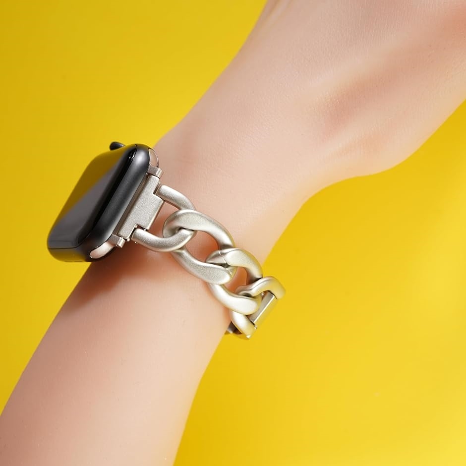 Apple watch チェーンバンド バタフライバックル おしゃれ アップル 