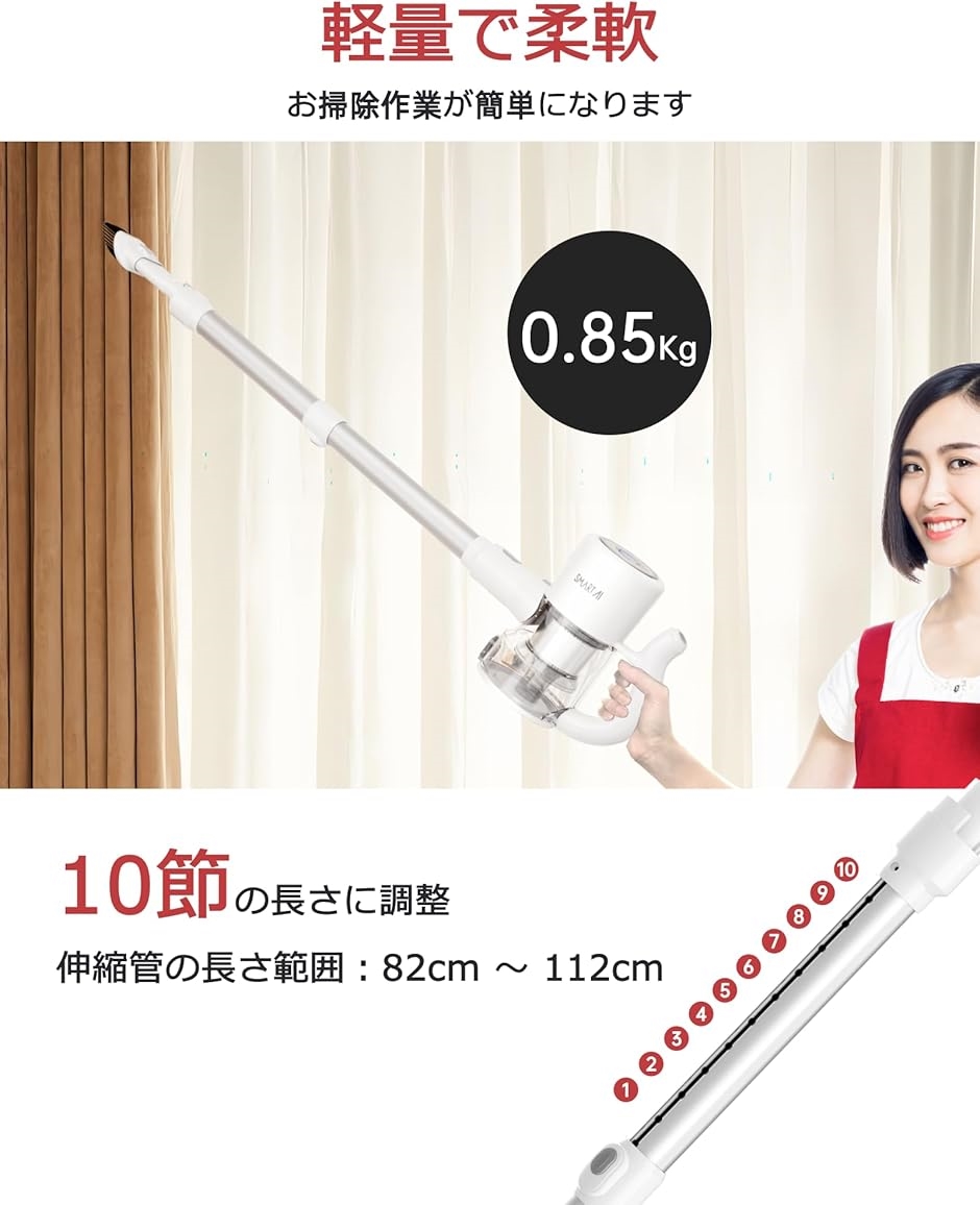掃除機 コードレス 33000pa強力吸引 充電式 ハンディクリーナー 46分間