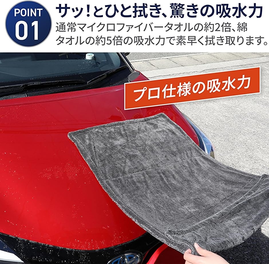 GS洗車チーム推奨 マイクロファイバークロス タオル ながら洗車
