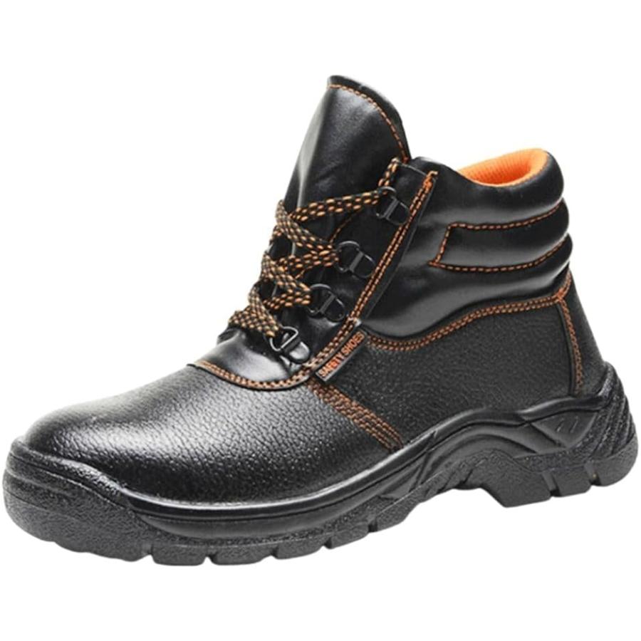 安全靴 作業靴 ワークブーツ 先芯 軽量 スチール ハイカット ブラック 25cm MDM( ブラック,  25.0 cm)｜horikku
