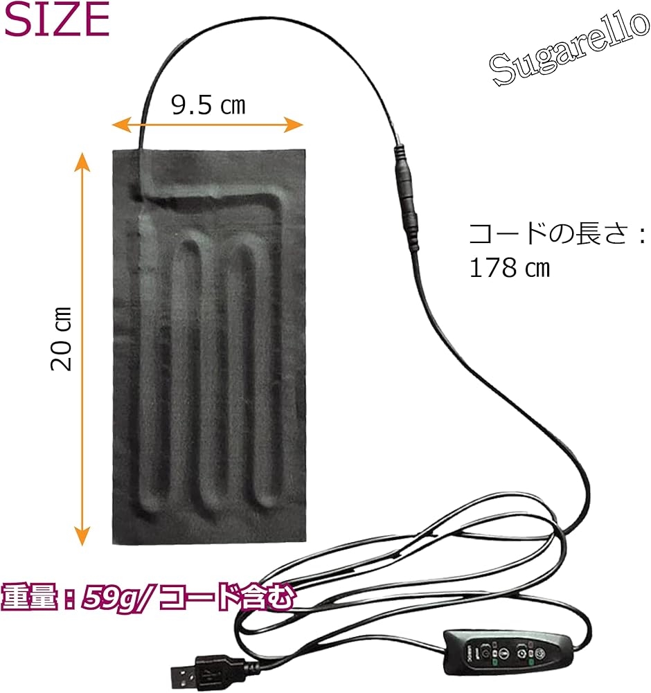 USBヒーター 発熱シート DC5V あんか カイロ 足元暖房 3段階温度調整 過熱保護 タイマー機能( Black,  ２セット)｜horikku｜09