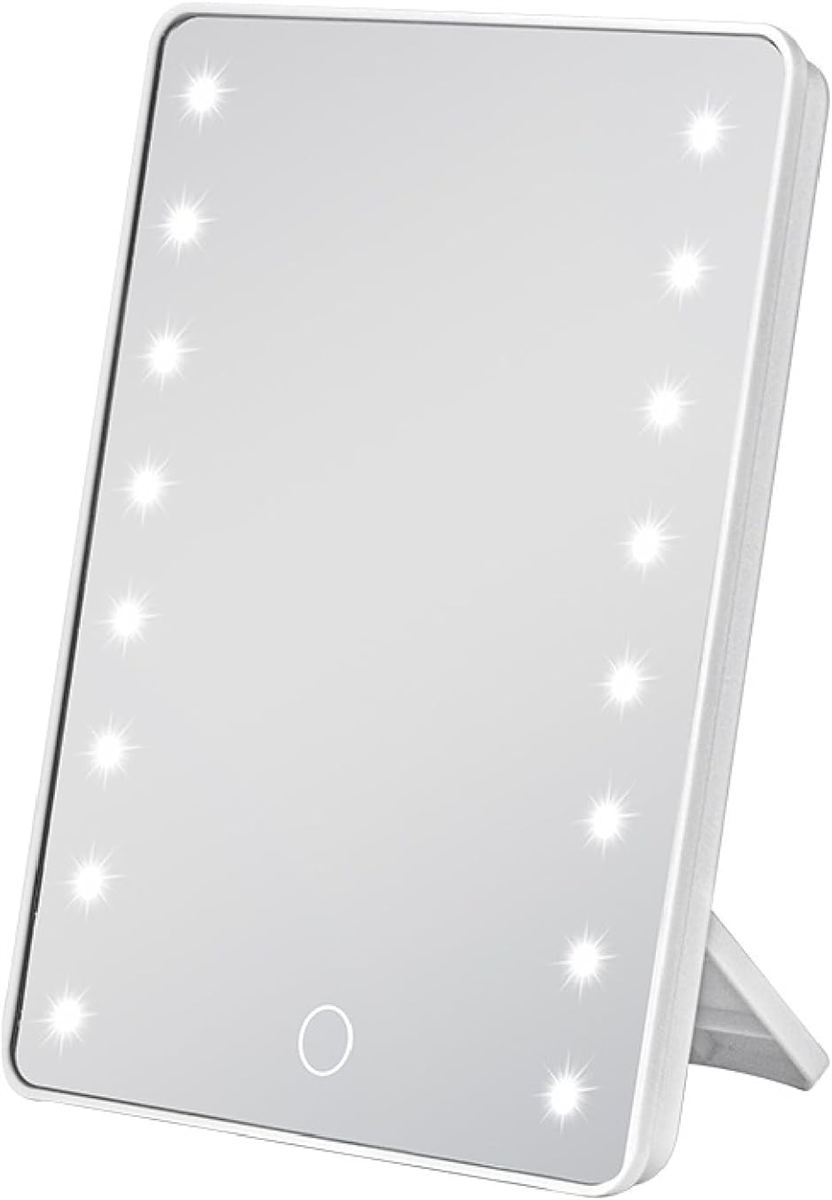 化粧鏡 化粧ミラー 16個LEDライト付き 無段階調光 卓上 電池女優ミラー