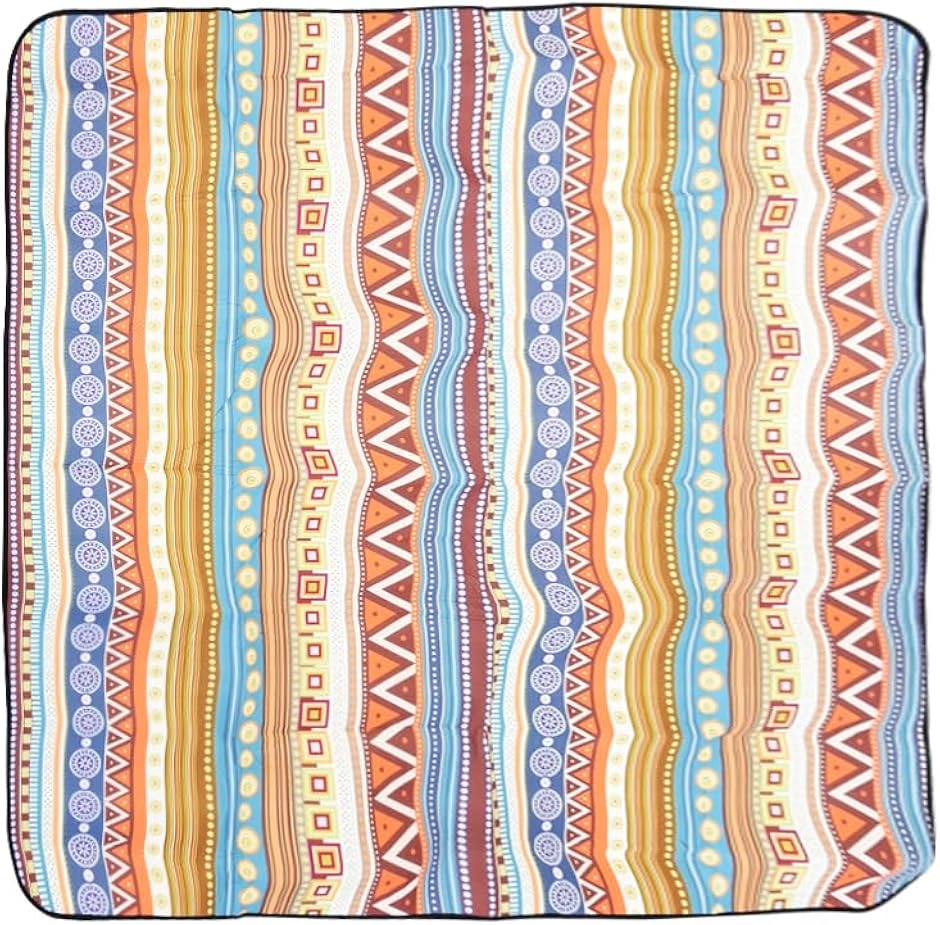 レジャーシート厚手 防湿 防水 大判 200x200cm 折り畳み ペルシャ風 キャンプ( オレンジ)