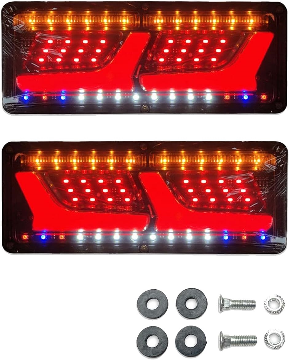 トラック LED シーケンシャル 流れる ウィンカー テールライト 12 v 24 個 セット 型 汎用品( 2連24V)｜horikku