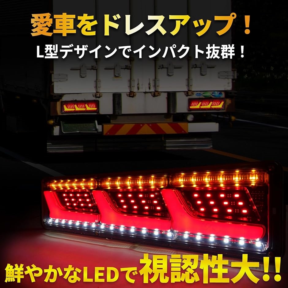 トラック LED シーケンシャル 流れる ウィンカー テールライト 12 v 24 個 セット 型 汎用品( 2連24V)｜horikku｜02