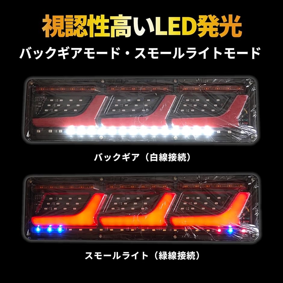 トラック LED シーケンシャル 流れる ウィンカー テールライト 12 v 24 個 セット 型 汎用品( 2連24V)｜horikku｜05