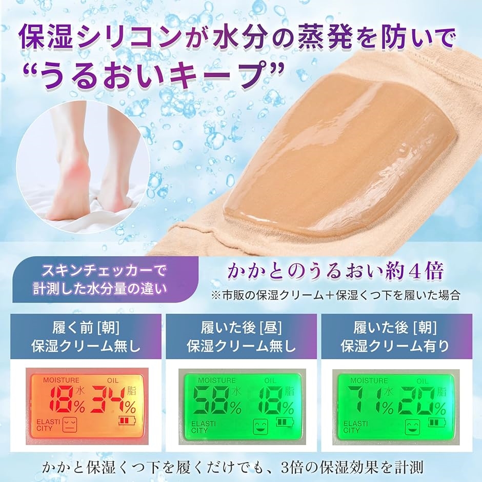 4足組 かかとケア 靴下 超薄0.5mm 角質ケア ひび割れ対策 ツルツル かかと保湿 フリーサイズ MDM( ブラック＆ベージュ)｜horikku｜04